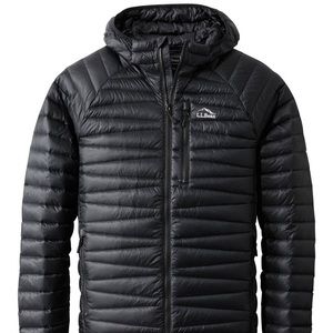 Brand New Men’s L. L. Bean Ultralight 850 Down Sweater Hooded Jacket Black Large